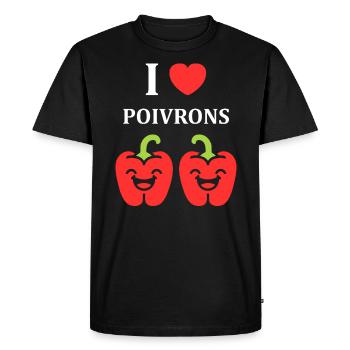 Humour poivron - T-shirt Premium bio Homme - noir - Devant - Nico (187cm)