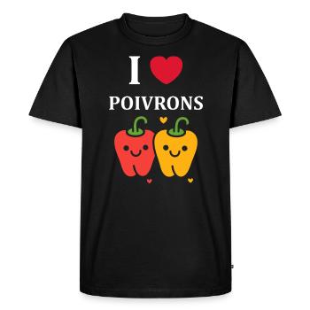 Humour poivron - T-shirt Premium bio Homme - noir - Devant - Nico (187cm)