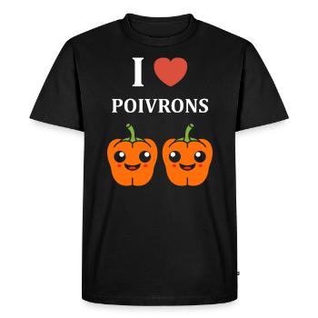 Humour poivron - T-shirt Premium bio Homme - noir - Devant - Nico (187cm)