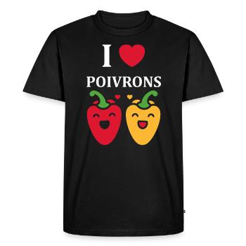 Humour poivron - T-shirt Premium bio Homme - noir - Devant - Nico (187cm)