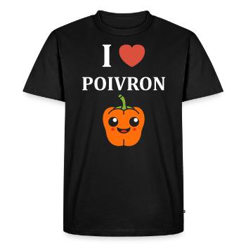 amour poivron - T-shirt Premium bio Homme - noir - Devant - Nico (187cm)