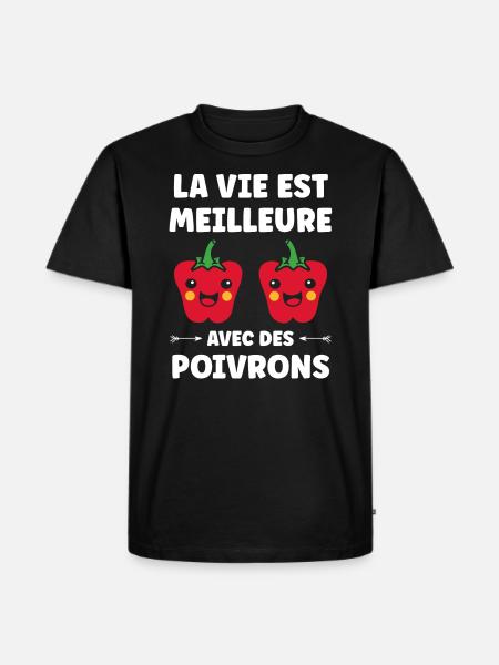 Humour poivron - T-shirt Premium bio Homme - noir