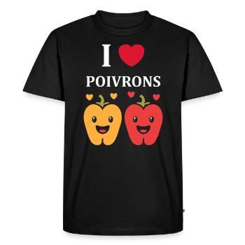 Humour poivron - T-shirt Premium bio Homme - noir - Devant - Nico (187cm)