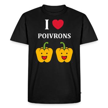 Humour poivron - T-shirt Premium bio Homme - noir - Devant - Nico (187cm)