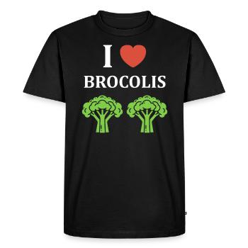 humour brocoli - T-shirt Premium bio Homme - noir - Devant - Nico (187cm)