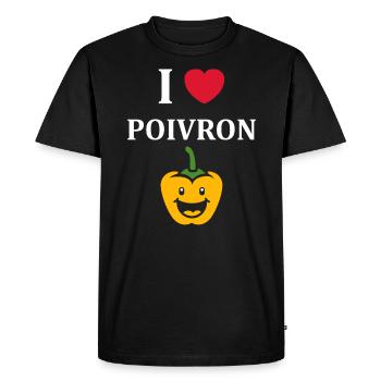 Humour poivron - T-shirt Premium bio Homme - noir - Devant - Nico (187cm)