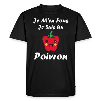 Humour poivron - T-shirt Premium bio Homme - noir - Devant - Nico (187cm)