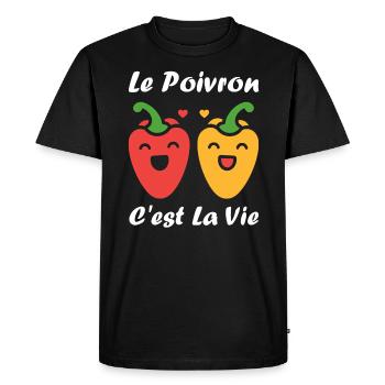 Humour poivron - T-shirt Premium bio Homme - noir - Devant - Nico (187cm)