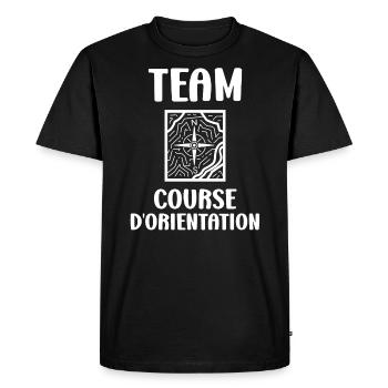 course d'orientation - T-shirt Premium bio Homme - noir - Devant - Nico (187cm)