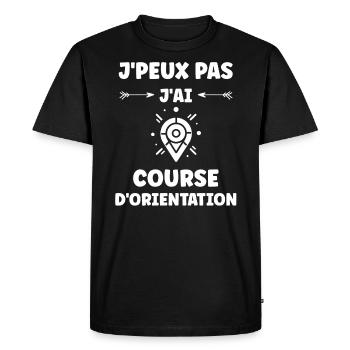 course d'orientation - T-shirt Premium bio Homme - noir - Devant - Nico (187cm)