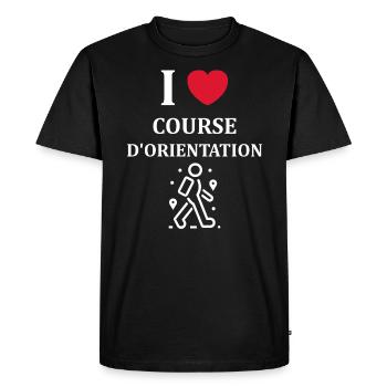 course d'orientation - T-shirt Premium bio Homme - noir - Devant - Nico (187cm)