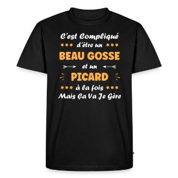Picard - T-shirt Premium bio Homme - noir - Devant - Nico (187cm)