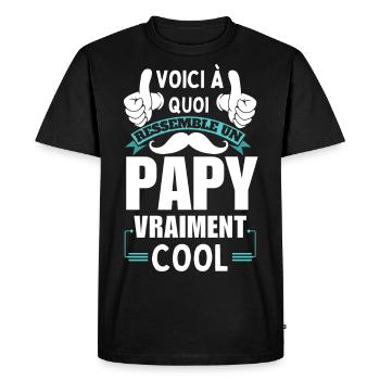 Really Cool Grandpa T-Shirt - Men's Premium Organic T-Shirt - black - Front - Nico (187cm)