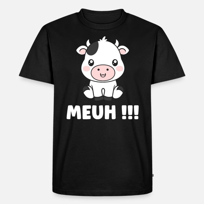 Kuh - Männer Premium Bio T-Shirt - Schwarz