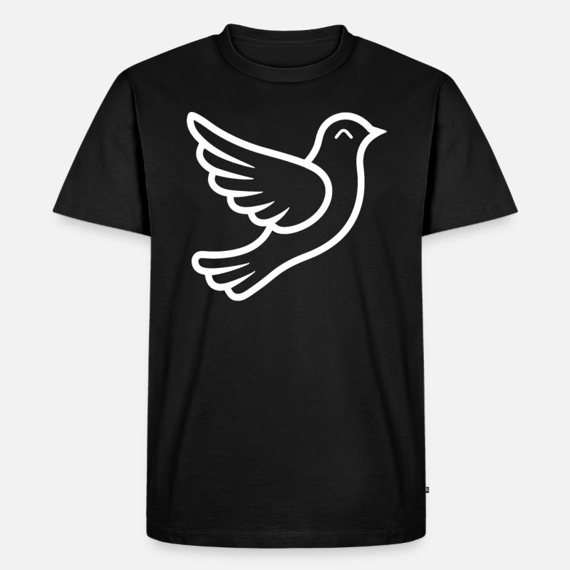 Taube - Männer Premium Bio T-Shirt - Schwarz