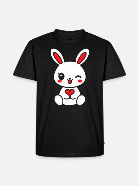 Petit bébé lapin - T-shirt Premium bio Homme - noir