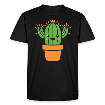 Cactus - T-shirt Premium bio Homme - noir - Devant - Nico (187cm)
