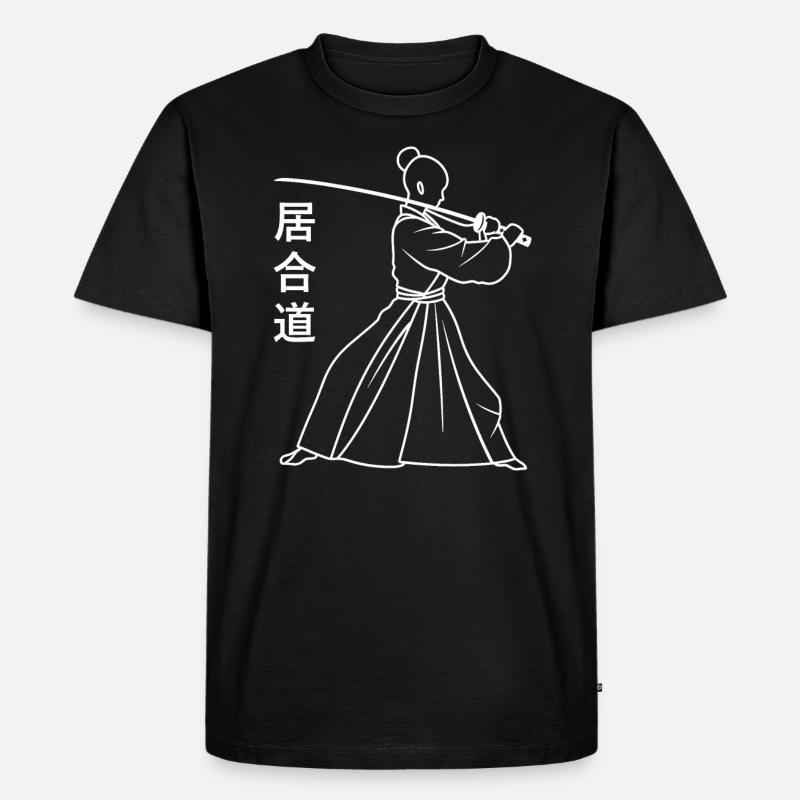 iaido - Männer Premium Bio T-Shirt - Schwarz