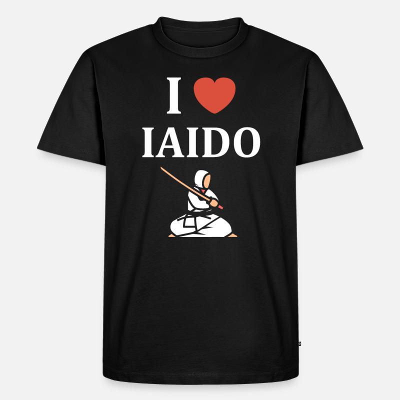iaido - Männer Premium Bio T-Shirt - Schwarz