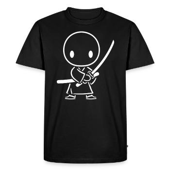 iaido - Men's Premium Organic T-Shirt - black - Front - Nico (187cm)