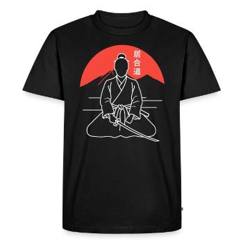 iaido - T-shirt Premium bio Homme - noir - Devant - Nico (187cm)