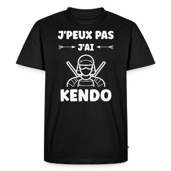 KENDO - T-shirt Premium bio Homme - noir - Devant - Nico (187cm)