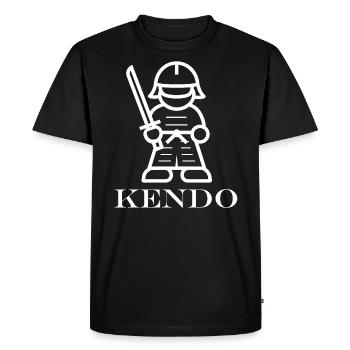 KENDO - T-shirt Premium bio Homme - noir - Devant - Nico (187cm)