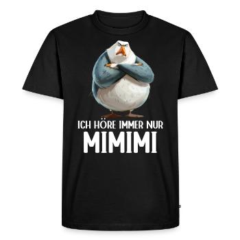Seagull Seabird I always hear Mimimi - Men's Premium Organic T-Shirt - black - Front - Nico (187cm)