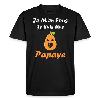 papaye - T-shirt Premium bio Homme - noir - Devant - Nico (187cm)