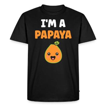 Papaya - Men's Premium Organic T-Shirt - black - Front - Nico (187cm)