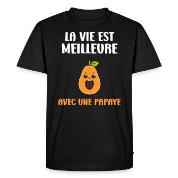 papaye - T-shirt Premium bio Homme - noir - Devant - Nico (187cm)