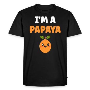 Papaya - Men's Premium Organic T-Shirt - black - Front - Nico (187cm)