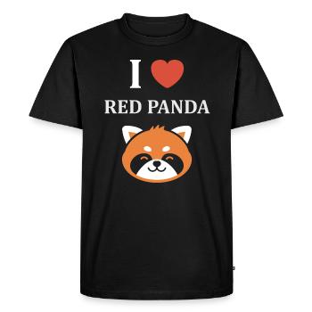 Panda roux - T-shirt Premium bio Homme - noir - Devant - Nico (187cm)