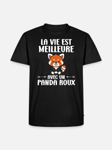 Panda roux - T-shirt Premium bio Homme - noir
