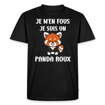 Panda roux - T-shirt Premium bio Homme - noir - Devant - Nico (187cm)