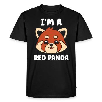 Panda roux - T-shirt Premium bio Homme - noir - Devant - Nico (187cm)