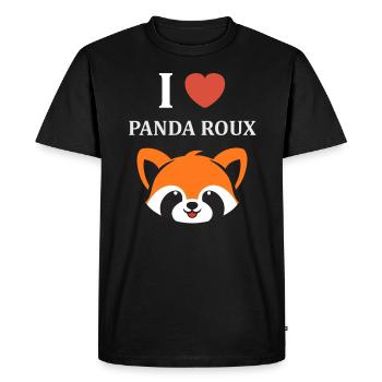 Panda roux - T-shirt Premium bio Homme - noir - Devant - Nico (187cm)