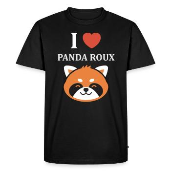 Panda roux - T-shirt Premium bio Homme - noir - Devant - Nico (187cm)