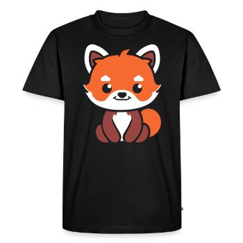 Panda roux - T-shirt Premium bio Homme - noir - Devant - Nico (187cm)