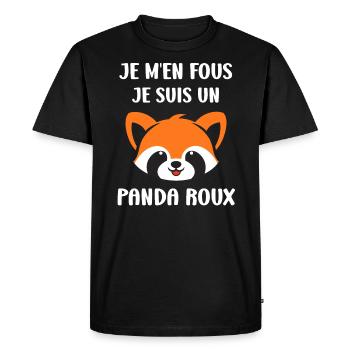 Panda roux - T-shirt Premium bio Homme - noir - Devant - Nico (187cm)