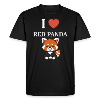 Panda roux - T-shirt Premium bio Homme - noir - Devant - Nico (187cm)