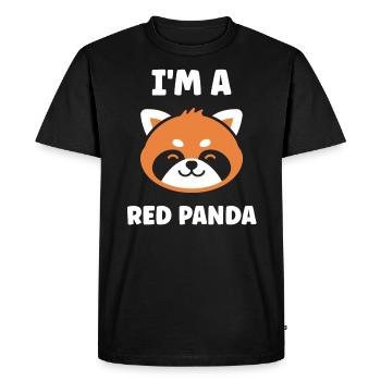 Panda roux - T-shirt Premium bio Homme - noir - Devant - Nico (187cm)