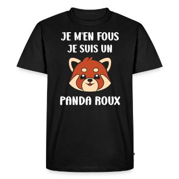 Panda roux - T-shirt Premium bio Homme - noir - Devant - Nico (187cm)