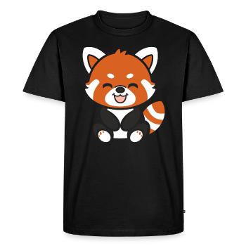Panda roux - T-shirt Premium bio Homme - noir - Devant - Nico (187cm)