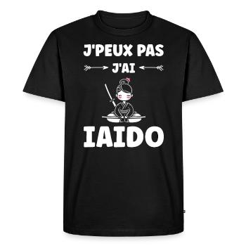 iaido - T-shirt Premium bio Homme - noir - Devant - Nico (187cm)