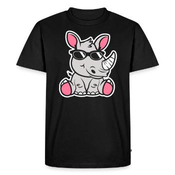 rhinoceros - Men's Premium Organic T-Shirt - black - Front - Nico (187cm)