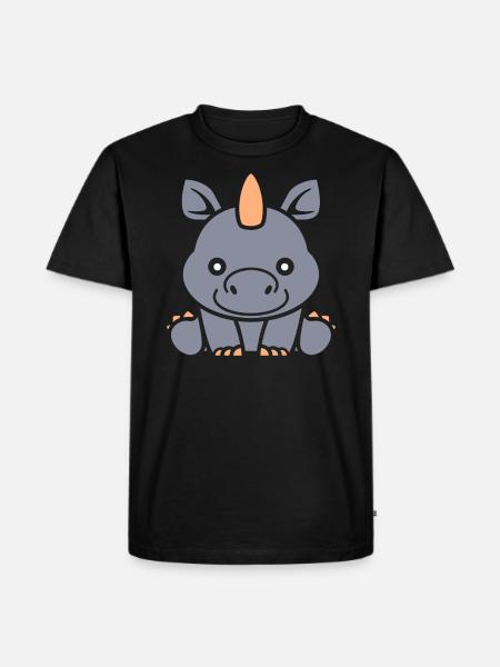 rhinoceros - Men's Premium Organic T-Shirt - black