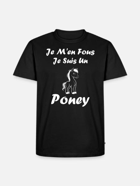 Humour poney - T-shirt Premium bio Homme - noir