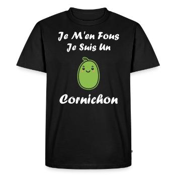 cornichon - T-shirt Premium bio Homme - noir - Devant - Nico (187cm)