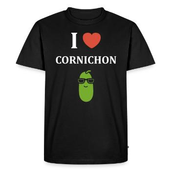 cornichon - T-shirt Premium bio Homme - noir - Devant - Nico (187cm)